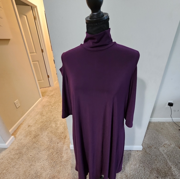 Scout and Molly Dress - Mock Neck Dress in Medium- Eggplant- NWT - Picture 7 of 8